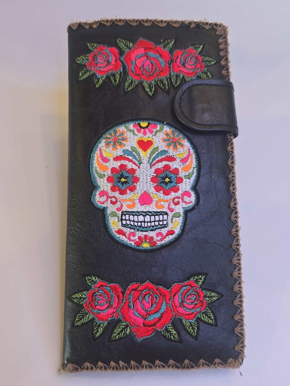 Lavishy Sugar Skull Vegan Wallet Embroidery
